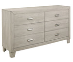 Quinby Light Brown Wood 6-Drawer Dresser