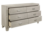 Quinby Light Brown Wood 6-Drawer Dresser