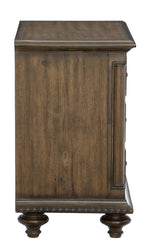 Rachelle Weathered Pecan Wood 3-Drawer Nightstand