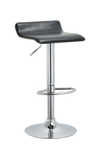 Romola 2 Black PU Leather Swivel Bar Stools w/Footrest