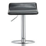 Romola 2 Black PU Leather Swivel Bar Stools w/Footrest