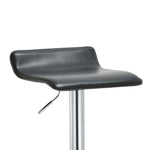 Romola 2 Black PU Leather Swivel Bar Stools w/Footrest