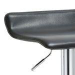 Romola 2 Black PU Leather Swivel Bar Stools w/Footrest