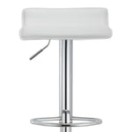 Romola 2 White PU Leather Swivel Bar Stools w/Footrest