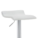 Romola 2 White PU Leather Swivel Bar Stools w/Footrest