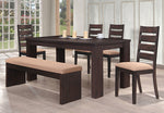 Samuela 2 Cappuccino/Beige Wood Dining Chairs