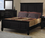 Sandy Beach 5-Pc Black Wood Cal King Panel Bedroom Set