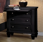 Sandy Beach 5-Pc Black Wood Cal King Panel Bedroom Set