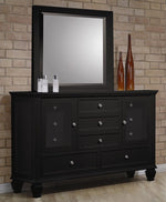 Sandy Beach 5-Pc Black Wood Cal King Panel Bedroom Set