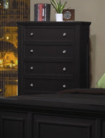 Sandy Beach 5-Pc Black Wood Cal King Panel Bedroom Set