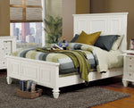 Sandy Beach 5-Pc White Wood Cal King Panel Bedroom Set