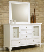 Sandy Beach 5-Pc White Wood Cal King Panel Bedroom Set