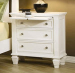 Sandy Beach 5-Pc White Wood King Sleigh Storage Bedroom Set