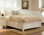 Sandy Beach 5-Pc White Wood Queen Sleigh Storage Bedroom Set