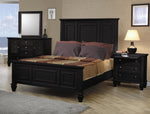 Sandy Beach Black Wood Queen Panel Bed