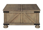 Aldwin Weathered Gray Wood Storage Coffee Table