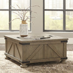 Aldwin Weathered Gray Wood Storage Coffee Table