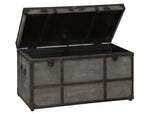 Amsel Gray Cotton Canvas Storage Trunk