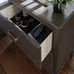 Caitbrook Gray Wood 2-Drawer Nightstand