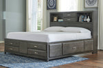 Caitbrook Gray Wood Cal King Storage Bed