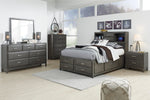 Caitbrook Gray Wood Full Storage Bed