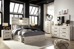 Cambeck Whitewash Wood Full Bed with 4 Storage Drawers