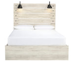 Cambeck Whitewash Wood Queen Bed with 2 Storage Drawers