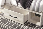 Cambeck Whitewash Wood Queen Bed with 2 Storage Drawers