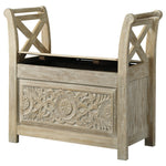 Fossil Ridge Whitewash Wood Accent Bench