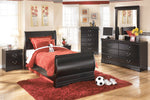 Huey Vineyard Black Wood Twin Sleigh Bed