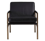 Puckman Black Leather/Metal Accent Chair