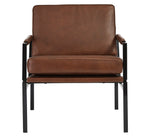 Puckman Brown Leather/Metal Accent Chair