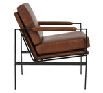 Puckman Brown Leather/Metal Accent Chair