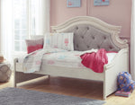 Realyn Neutral Fabric/Chipped White Wood Twin Daybed