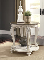 Realyn Two-Tone Wood Round End Table