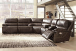 Ricmen 3-Pc Walnut Power Recliner Sectional