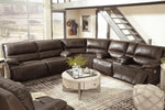 Ricmen 3-Pc Walnut Power Recliner Sectional