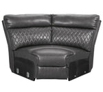 Samperstone 6-Pc Gray Faux Leather Power Recliner Sectional Sofa