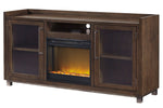 Starmore Brown Wood Entertainment Center with Fireplace Insert