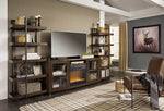 Starmore Brown Wood Entertainment Center with Fireplace Insert