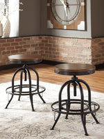 Valebeck 2 Black Swivel Bar Stools