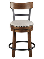 Valebeck Brown Wood Swivel Bar Stool