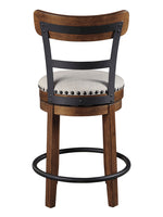 Valebeck Brown Wood Swivel Bar Stool