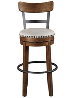 Valebeck Brown Wood Tall Swivel Bar Stool