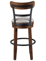 Valebeck Brown Wood Tall Swivel Bar Stool