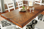 Valebeck Brown/White Wood Dining Table