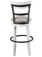 Valebeck White Wood Tall Swivel Bar Stool