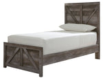 Wynnlow Gray Wood Twin Crossbuck Panel Bed