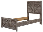 Wynnlow Gray Wood Twin Crossbuck Panel Bed