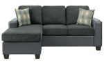 Sloan Gray Fabric/Leather Gel Reversible Sectional